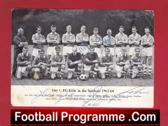 FC Köln Football Team Card Germany 1963 64 - Multi Autographed - football programme