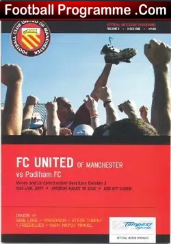 FC United Of Manchester v Padiham 2005 - FIRST EVER GAME - football programme