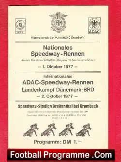 Germany Speedway Programme Rennen 1977