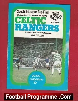 Glasgow Celtic v Glasgow Rangers 1978 - League Cup Final - football programme