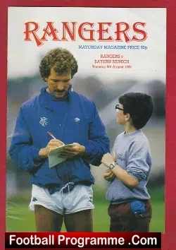 Glasgow Rangers v Bayern Munich 1986 - football programme