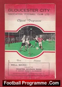 Gloucester City v East Fife 1953 – Friendly Match