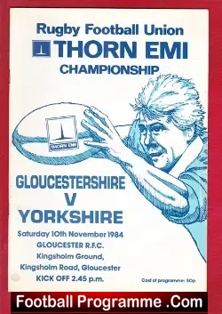 Gloucestershire Rugby v Yorkshire 1984 – at Kingsholm Road