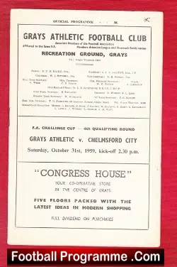 Grays Athletic v Chelmsford City 1959 – FA Cup