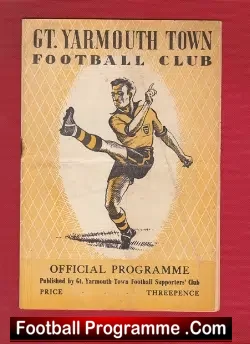 Great Yarmouth v Holbeach United 1956 - football programme