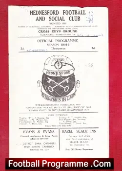 Hednesford Town v Atherstone 1964 - football programme