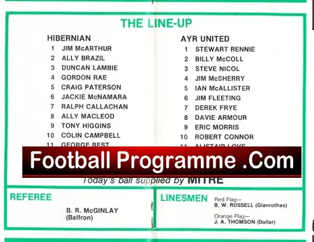 Hibernian Hibs v Ayr United 1980 – Plus George Best