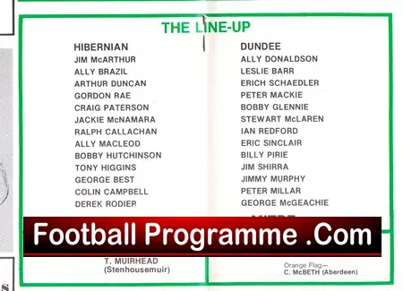 Hibernian Hibs v Dundee 1980 – Plus George Best