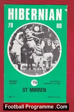 Hibernian Hibs v St Mirren 1980 - Plus George Best - football programme