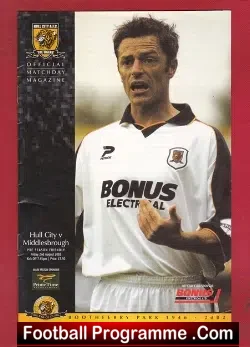 Hull City v Middlesbrough 2002 - Friendly Match - football programme