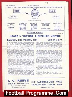 Ilford v Tooting Mitcham United 1958