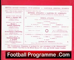 Imperial Athletic v Clifton St Vincents 1959 – Amateur Cup Final