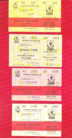 Liverpool Football Club Tickets Collection 1990s