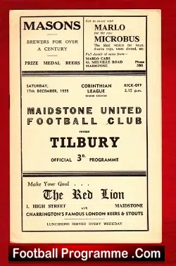Maidstone United v Tilbury 1955 – Corinthian League
