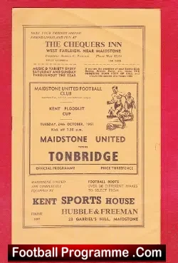 Maidstone United v Tonbridge 1961 – Kent Cup