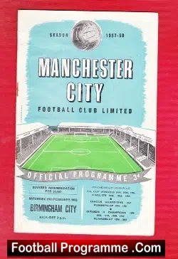 Manchester City v Birmingham City 1958 - Munich Disaster Tribute - football programme