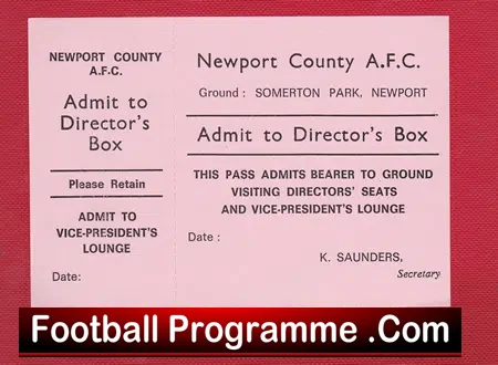 Newport County Blank Football Tickets