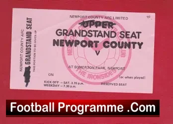 Newport County Blank Football Tickets