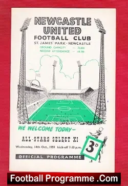 Norman Smith Testimonial Benefit Match Newcastle United 1959