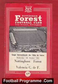 Nottingham Forest v Valencia 1961 – Fairs Cup