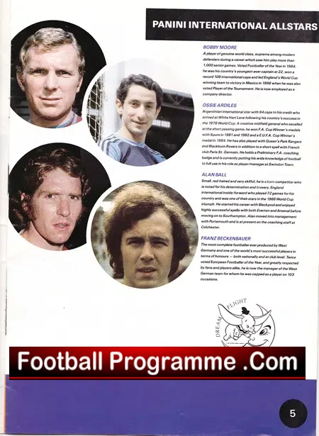 Panini All Stars v Arsenal – Tottenham XI 1989 – George Best