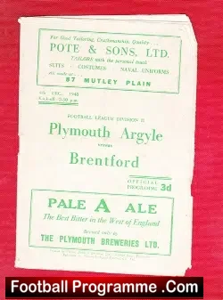 Plymouth Argyle v Brentford 1948