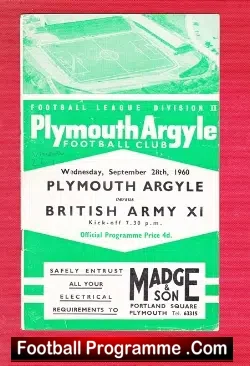 Plymouth Argyle v British Army 1960 – Ron Yeats – Hill