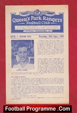 Queens Park Rangers v Exeter City 1947