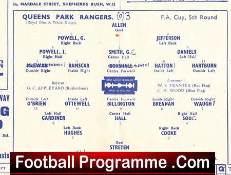 Queens Park Rangers v Luton Town 1948