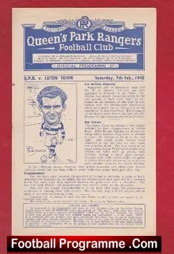 Queens Park Rangers v Luton Town 1948 - football programme