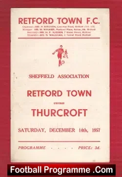 Retford Town v Thurcroft 1957