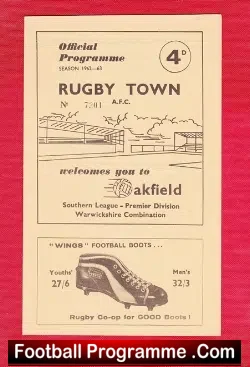 Rugby Town v Wellington 1962