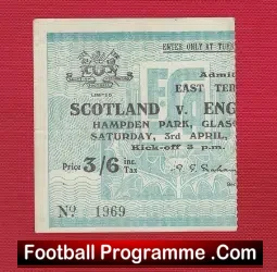 Scotland v England 1954 – Ticket