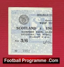Scotland v England 1960 – Ticket