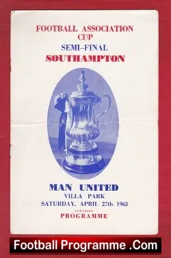 Southampton v Manchester United 1963 - Pirate FA Cup Semi Final - football programme