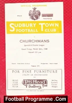 Sudbury Town v Churchmans 1948 – Ipswich District League