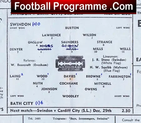 Swindon Town v Bath City 1945 – 1940s