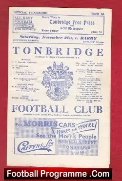 Tonbridge v Barry Town 1959
