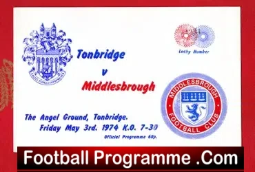 Tonbridge v Middlesbrough 1974 – Friendly Match