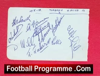 Torquay United Football Team Autographs 1957 – 1958