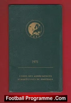 UEFA European Association Football Book Diary 1971 - football memorabilia