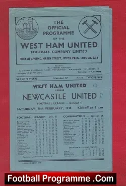 West Ham United v Newcastle United 1948