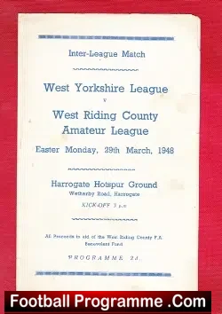 West Yorkshire League v West Riding Amateur League 1948