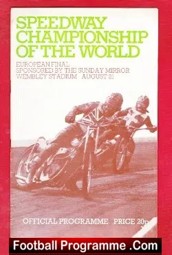 World Speedway Championship Final 1971 - at Wembley London - speedway programme