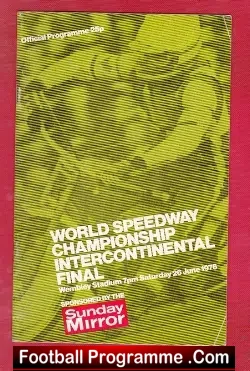 World Speedway Championship Final 1976 - at Wembley London - speedway programme