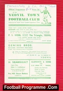 Yeovil Town v Chelmsford City 1948