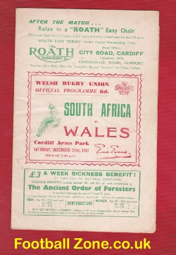 Wales Rugby v South Africa 1951
