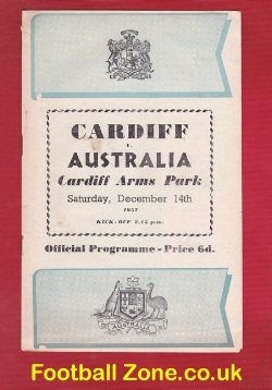 Cardiff Rugby v Australia 1957