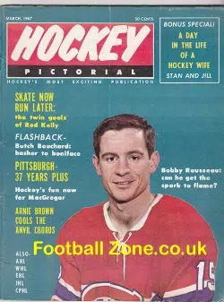 Ice Hockey Pictorial Magazine 1967 - USA - March