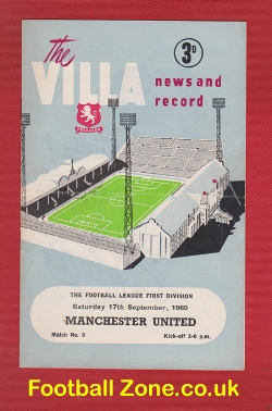 Aston Villa v Manchester United 1960 – Signed Man Utd Busby Babes